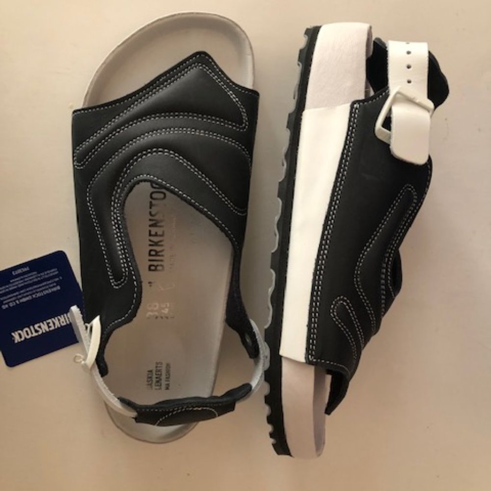 Birkenstock Terra Nappa leather black sandal. Exquisite. Size: 7, 10, 38